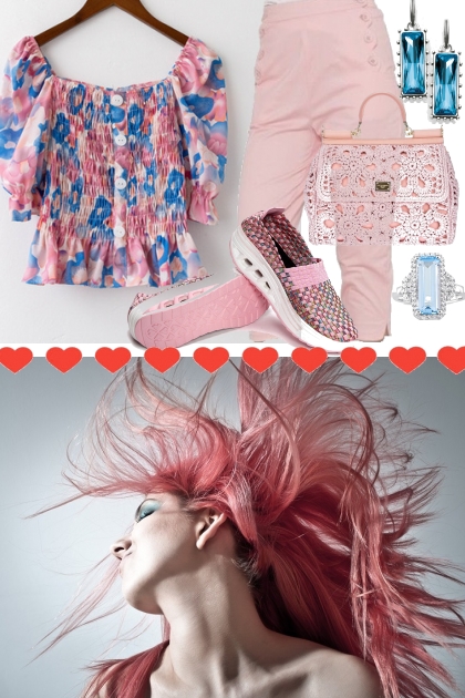 TREND ME PINK AND BLUE TOP FOR SUMMER- Modekombination