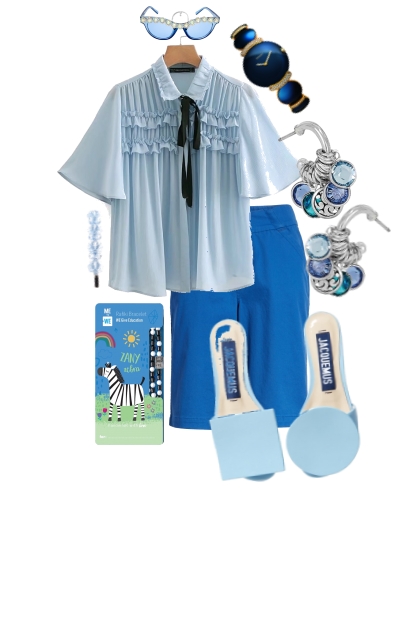 SHORTS AND TOP BLUE TIME- Fashion set