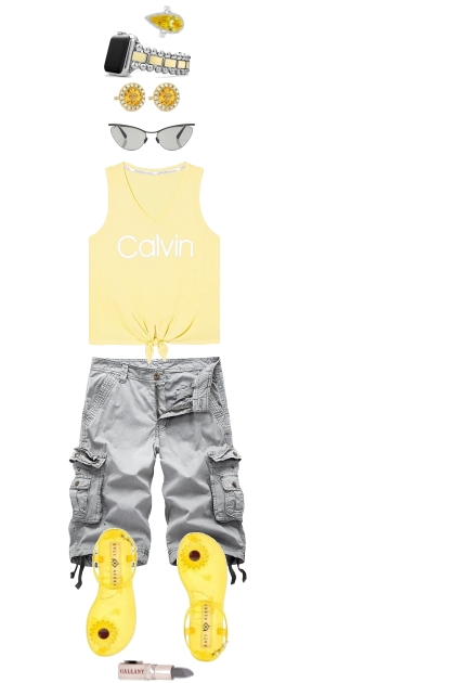 YELLOW AND GRAY TODAY- Fashion set