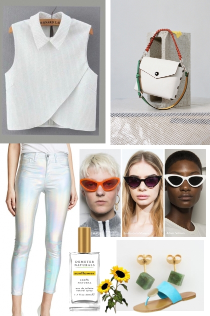 SLEEVELESS TOP WITH CROPPED JEANS- Combinazione di moda