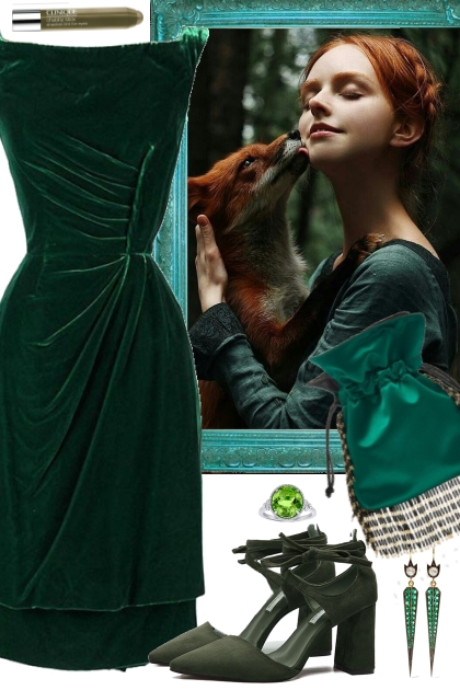 FOXY LADY ~ GREEN VELVET- Modna kombinacija