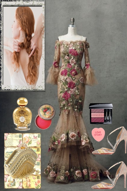 STRAPLESS, TIERED, EMBELLISHED DRESS- Fashion set
