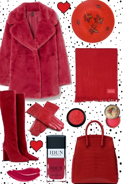 ~ RED IN WINTER !- Fashion set