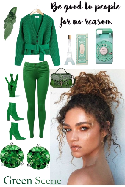 GREEN CASUAL JEANS OUTFIT FOR 2020- Combinazione di moda