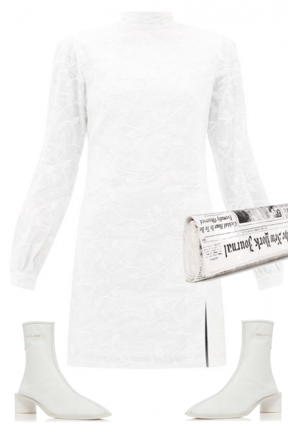 WINTER 2020 -2021 WHITE DRESS. .- Modna kombinacija