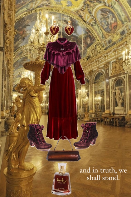 CAPE AND DRESS IN BURGUNDY- Fashion set