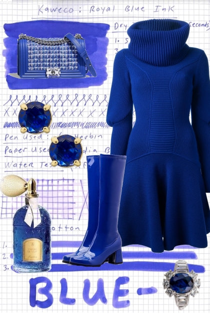 ~ *BLUE SWEATER DRESS* ~- combinação de moda