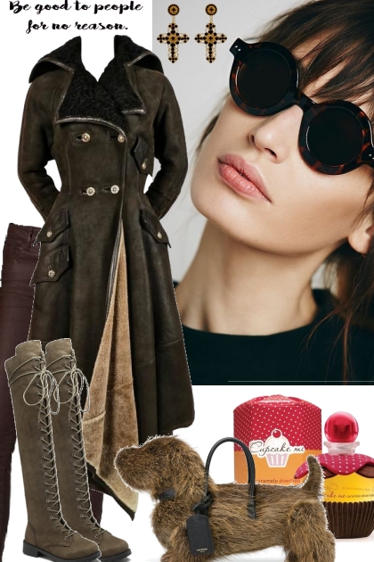 BROWN SKINNY JEANS ~ NEW COAT- Modna kombinacija