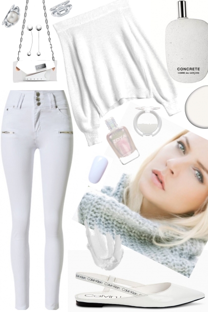 WHITE JEANS, WHITE FLATS- Fashion set