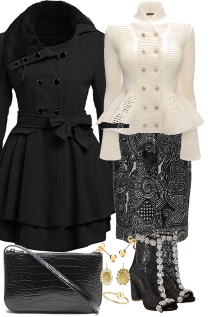 PEPLUM SWEATER WITH SKIRT FOR WORK- Fashion set