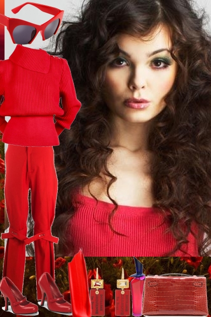 ~` RED FOR FEBRUARY ` ~- Combinazione di moda