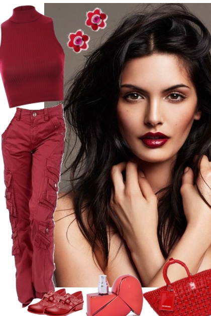 red lipstick 81521- Combinazione di moda