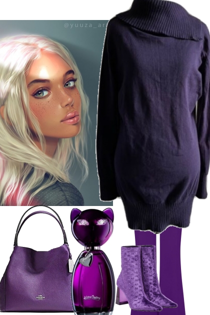 LONG SWEATER IN PURPLE 91821