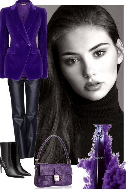 101621 PURPLE  BLAZER- Fashion set