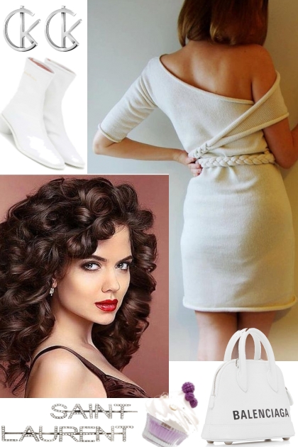 WHITE COLD SHOULDER DRESS ,.;'`~- Combinazione di moda
