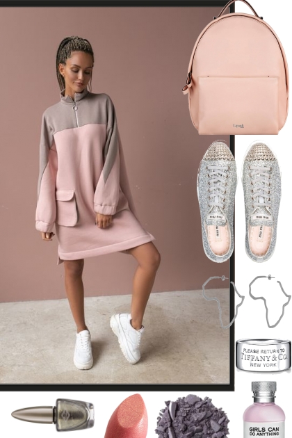 PINK AND GRAY CASUAL DRESS 12022021