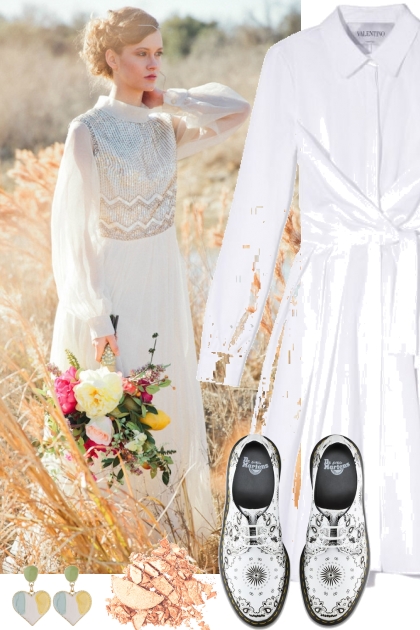 WHITE DRESS WITH FLATS 01012021- Fashion set