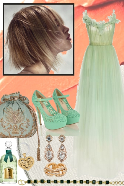 DRESS IN MINT GREEN 2322- Modna kombinacija