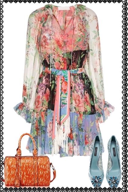 SHEER SLEEVE FLORAL  ~2152022