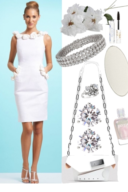DIAMONDS AND WHITE DRESS  4 9 2022- Modna kombinacija
