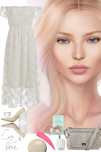 WHITE LACE OFF SHOULDER DRESS 4922- Fashion set