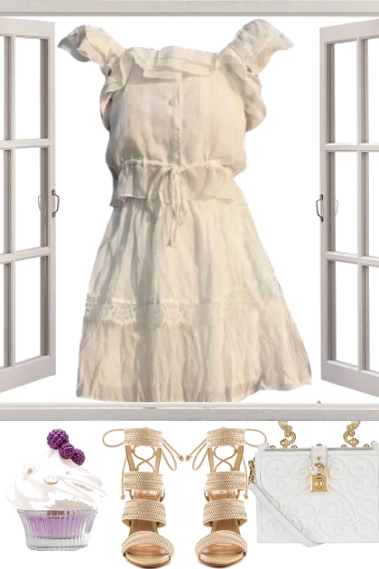 A ~ LITTLE ~ WHITE ~ DRESS 4 9 2022- Modekombination