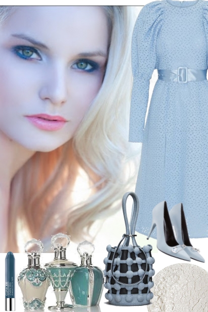 BELTED BLUE DRESS 4 21 2022- Fashion set