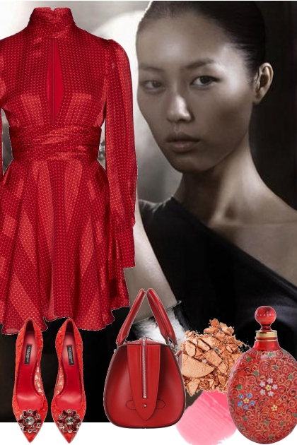 RED DRESS ~ 4 27 22- Combinazione di moda
