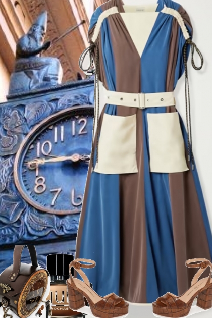 BROWN AND BLUE DRESS 5 9 22