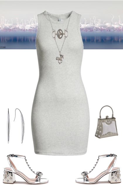 GRAY DRESS CASUAL 5302022- Fashion set