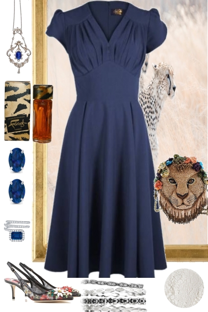 DRESS IN NAVY BLUE 5302022- Fashion set