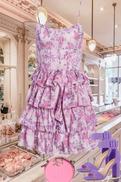 TIERED FLORAL DRESS 6622- Modekombination