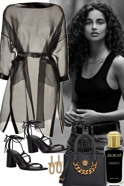 SHEER DRESS IN BLACK 7622- Combinaciónde moda