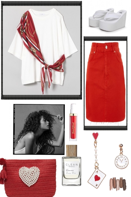 RED AND WHITE 7102022- Combinazione di moda