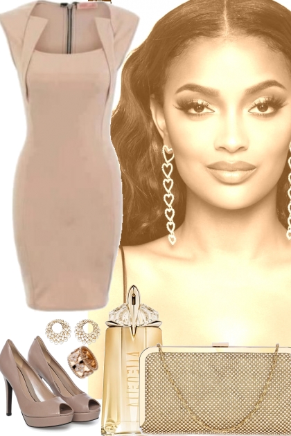 BEIGE DRESS 7 21 2022- Fashion set