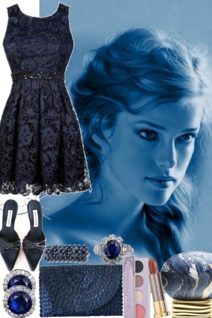 NAVY BLUE DRESS 7 21 2022- Fashion set