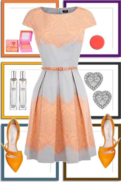 GRAY AND ORANGE DRESS ~ ~> 7 21 2022- Kreacja