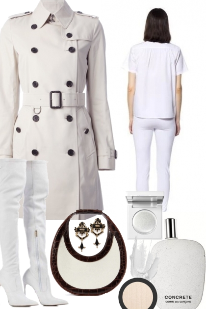 WHITE LEATHER COAT AND BOOTS 7 24 2022- Kreacja