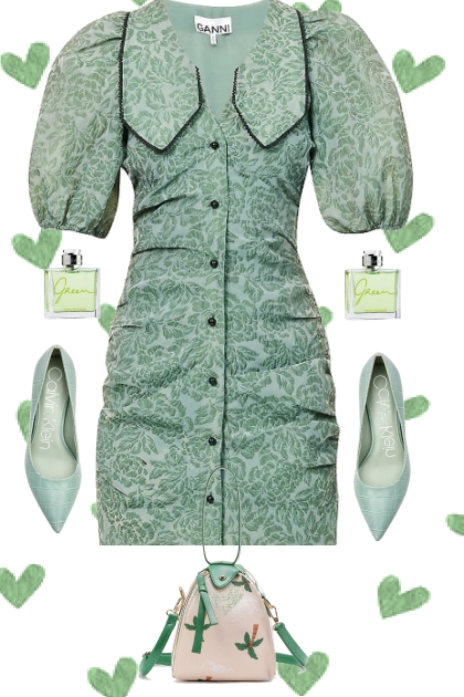 GREEN DRESS 7 25 2022- Modekombination
