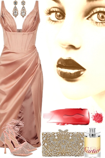 PEACH DRESS 7 25 2022- Modna kombinacija