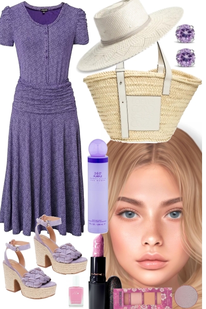 PURPLE DRESS 7 25 2022- Modna kombinacija