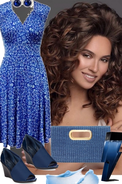 BLUE PRINT DRESS 7.31.2022- Fashion set