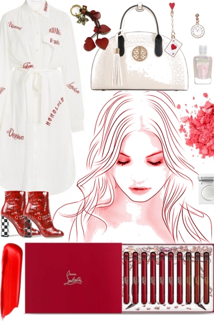 READY FOR FALL IN RED AND WHITE 8522- Fashion set
