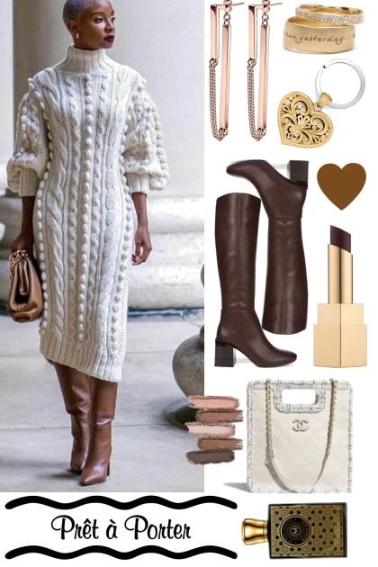 WHITE SWEATER DRESS 7SEP22- Модное сочетание