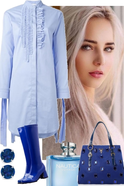 BLUE DRESS 9-10-2022- Modna kombinacija