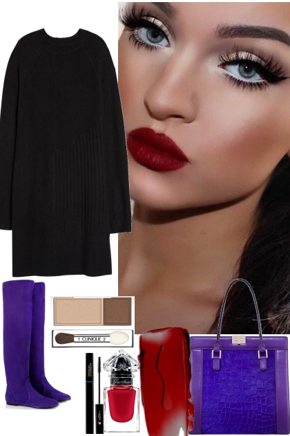 BLACK SWEATER DRESS 10 13 2022- Combinaciónde moda