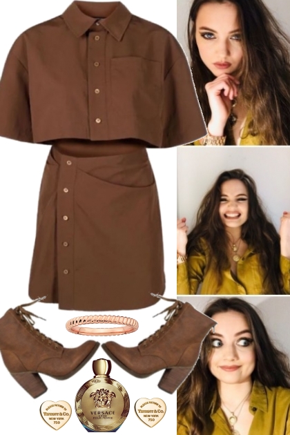 BROWN DRESS 10 19 2022- Модное сочетание