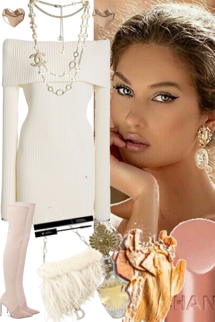 WHITE SWEATER DRESS 11 5 22- Fashion set