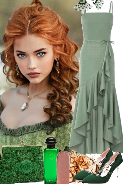 GREEN DRESS 111122- Fashion set