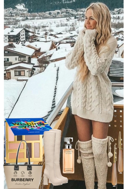 SWEATER DRESS AND BOOTS 112022- Модное сочетание